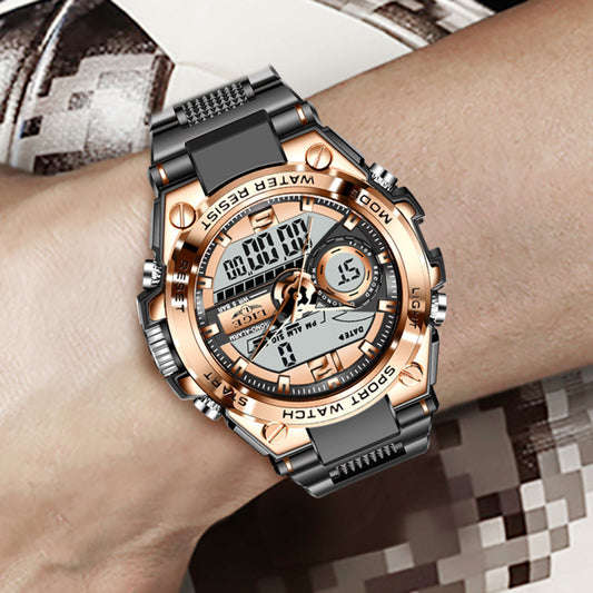 30M Waterproof Leisure Watch – Pointer & Digital Display, Electronic Movement - Fanbuluxe