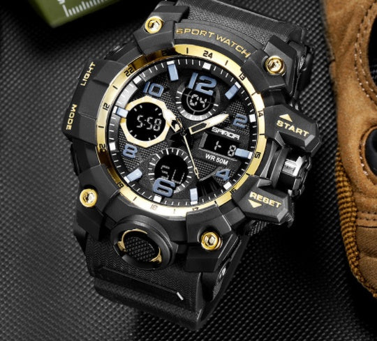 Men’s 55mm Resin Sports Watch – Japanese Movement, Mineral Glass, Durable Design - Fanbuluxe