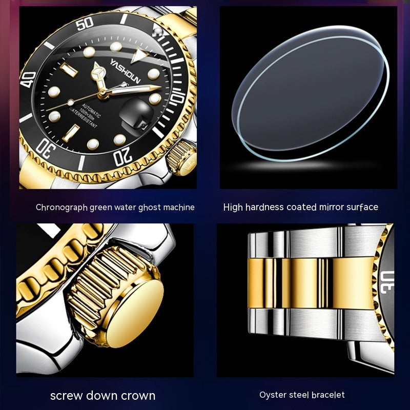Business Quartz Watch – 41mm Round Dial, Stainless Steel Strap, Transparent Back - Fanbuluxe