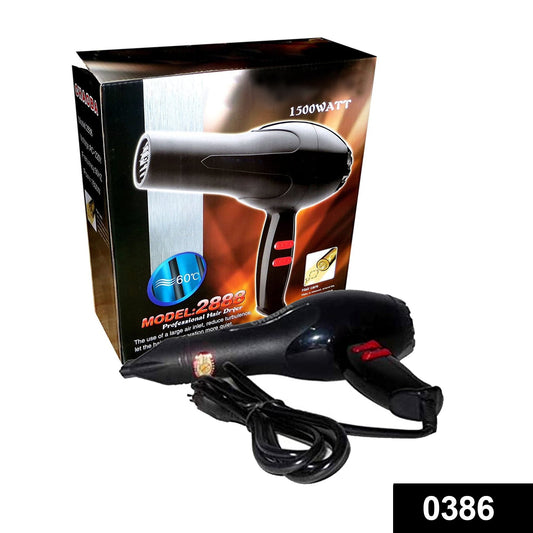 2888 Professional Hair Dryer – 1500W, Hot & Cold, 2-Speed, Compact Design