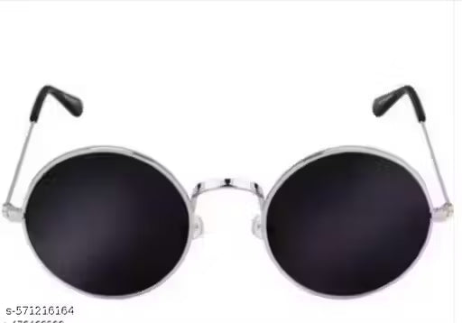 Classic Black Round Metal Sunglasses for Men – Vintage Elegance with 3-Month Warranty (9)