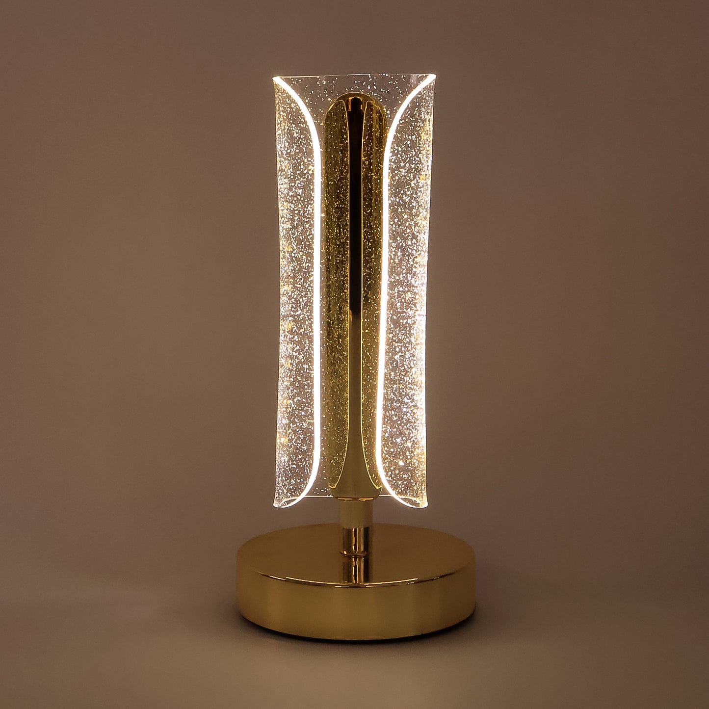 Luxury Tall Cylindrical Crystal LED Table Lamp with USB Charging – Elegant Bedside, Desk & Decorative Light