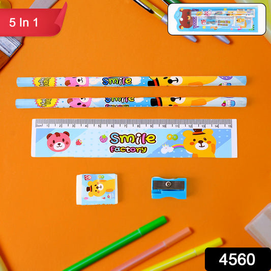 4560 Wooden Pencil Set – 5-Piece Stationery Kit | School & Gift Pack