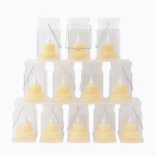 12 Pcs LED Storm Lantern Set – Battery Operated Flameless Decorative Lights