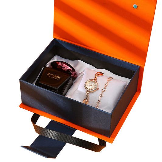 Modern Business Gift Set – Watch, Lipstick, Perfume & Earrings / Bracelet - Fanbuluxe