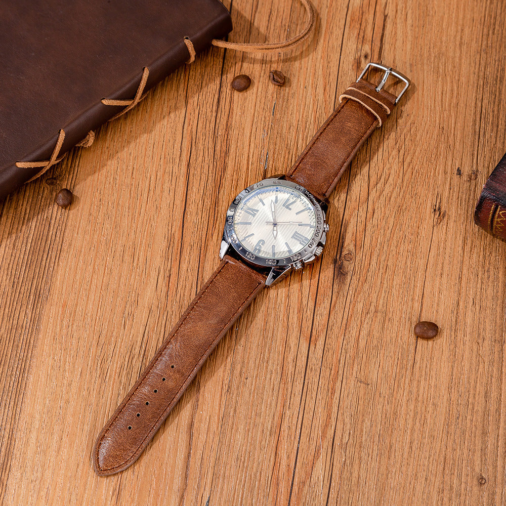 Men’s Boutique Gift Set – Wallet, Power Bank, Keychain & Large Dial Quartz Watch - Fanbuluxe