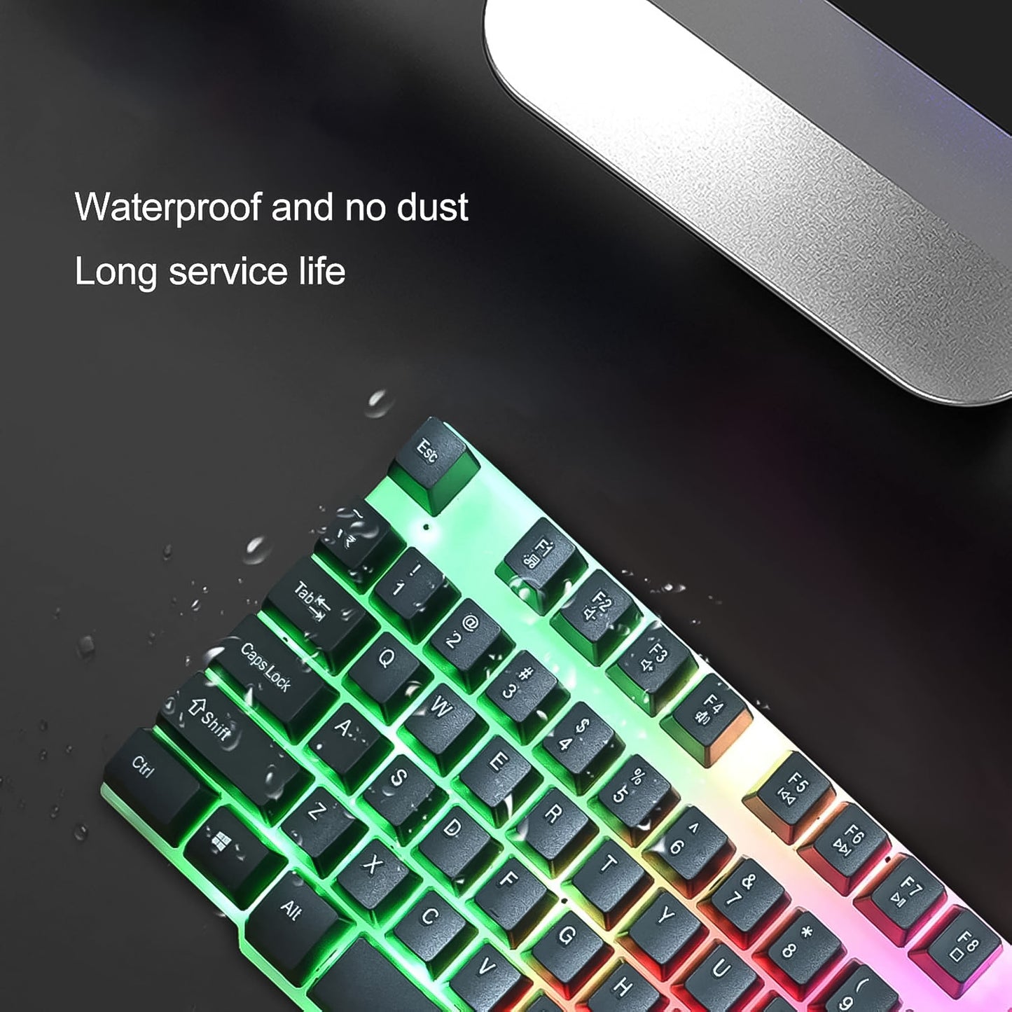 104-Key Backlit Keyboard & Mouse Set – USB Gaming Combo