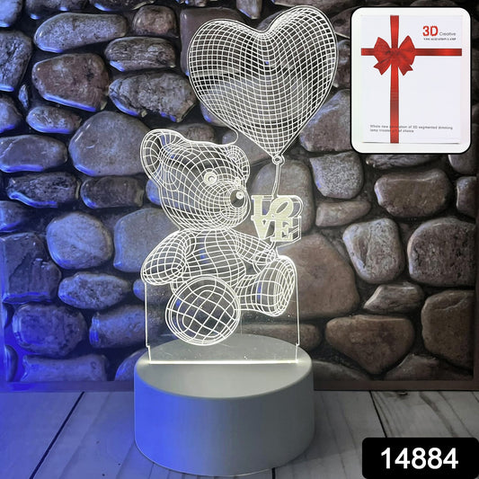 3D Teddy Bear LED Night Lamp – USB Powered Romantic & Kids Décor