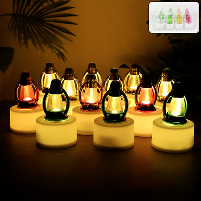Set of 12 LED Multicolor Flameless Candle Lamps – Battery Operated