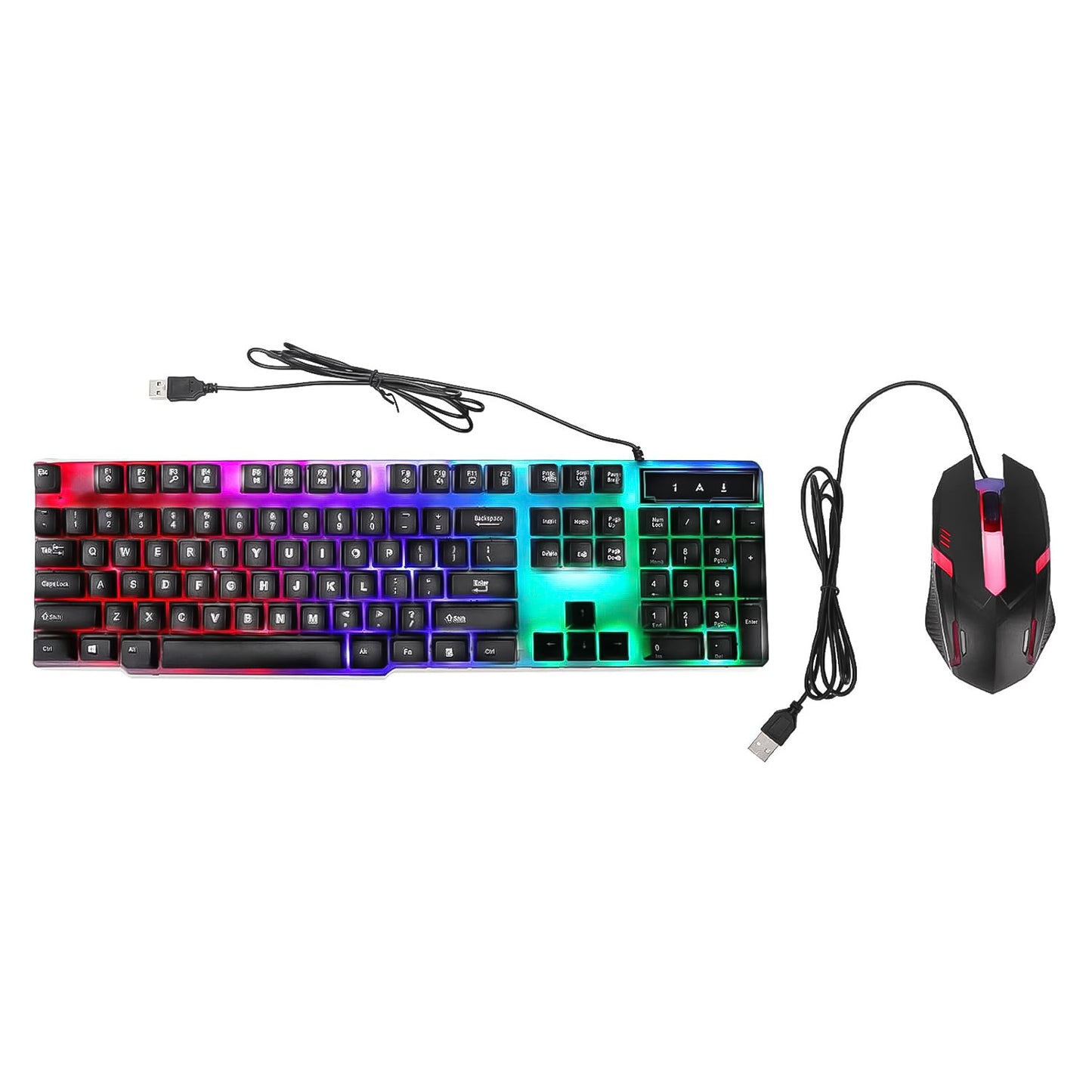104-Key Backlit Keyboard & Mouse Set – USB Gaming Combo