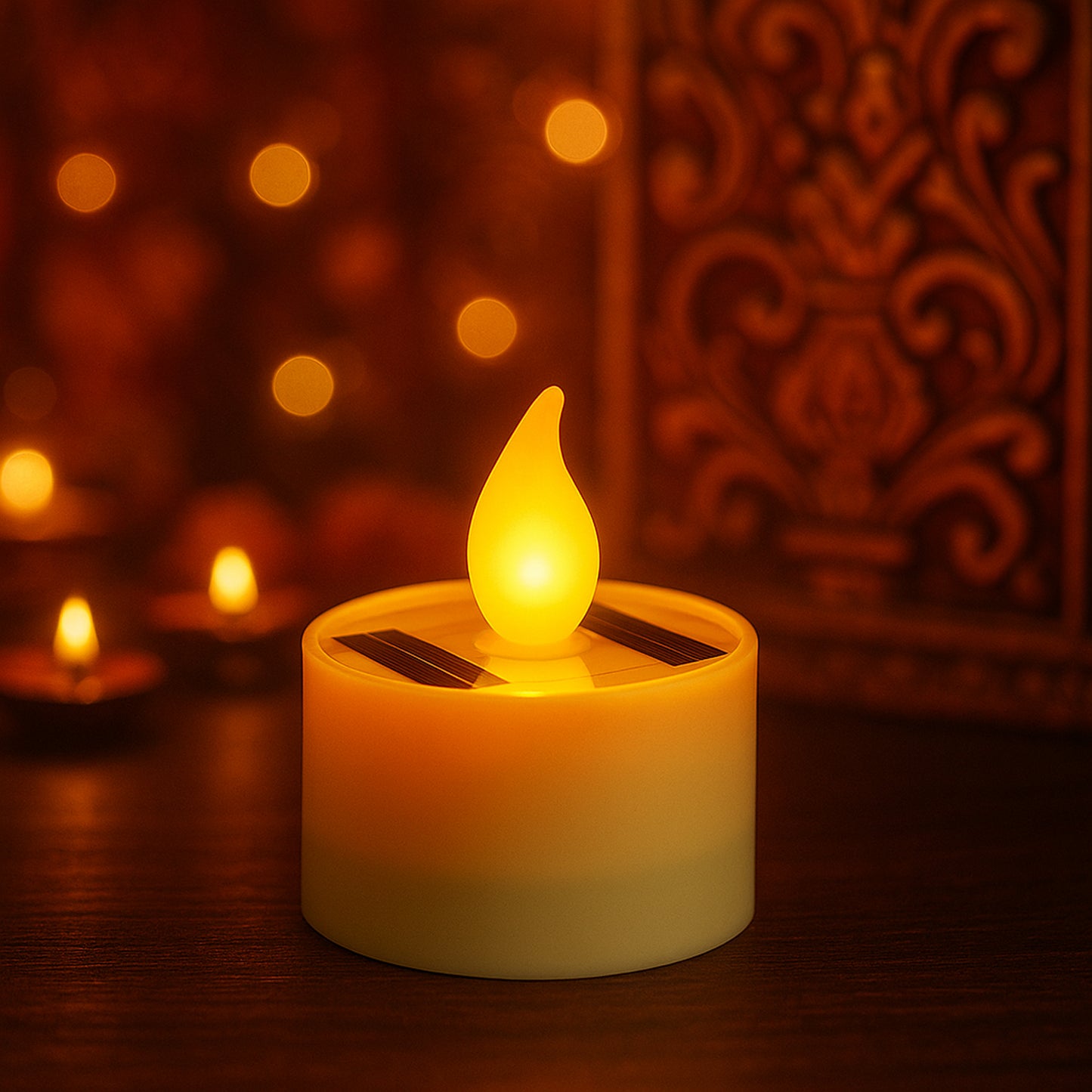Solar LED Flameless Candle – Eco-Friendly Flickering Light