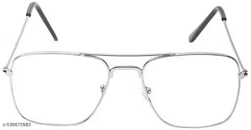 Arzonai Transparent Lens Rectangular Sunglasses – Silver Metal Frame | Unisex Modern Fashion | 12-Month Warranty  (10)