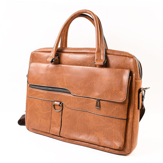Premium Faux Leather Laptop Bag – Messenger Briefcase with Shoulder Strap
