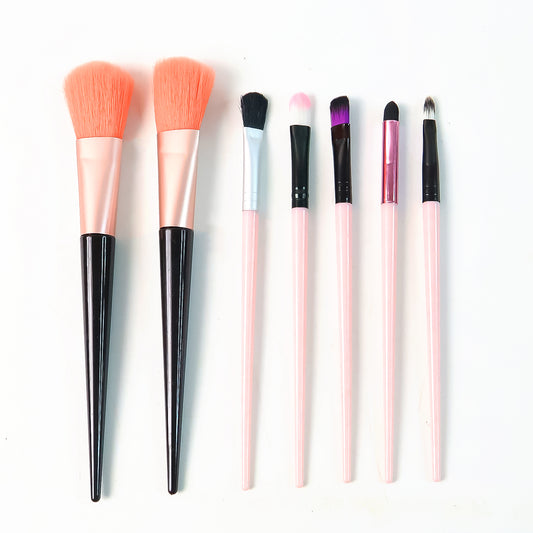 7-Piece Professional Makeup Brush Set with Travel Pouch – Face & Eye Brushes