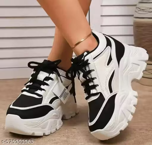 (18A) Stylish Lightweight Sneakers for Women & Girls | Lace-Up Casual & Sports Shoes