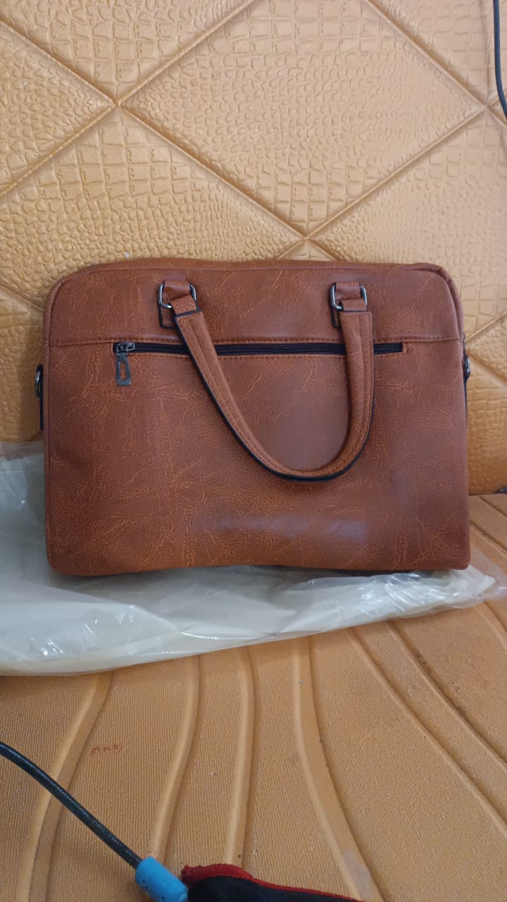 Premium Faux Leather Laptop Bag – Messenger Briefcase with Shoulder Strap