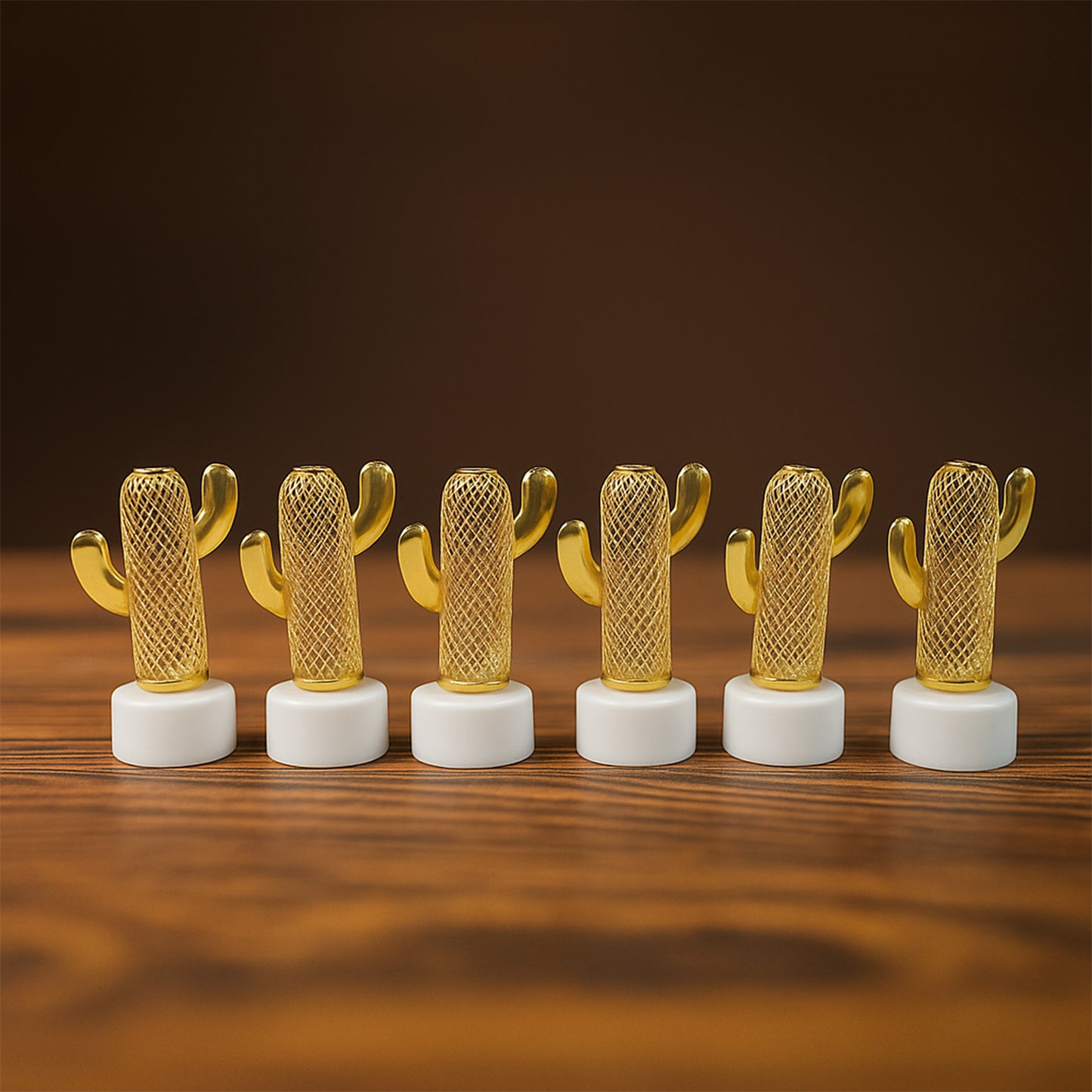 Set of 12 Decorative Cactus Shaped Flameless LED Candles – Quirky Flickering Glow