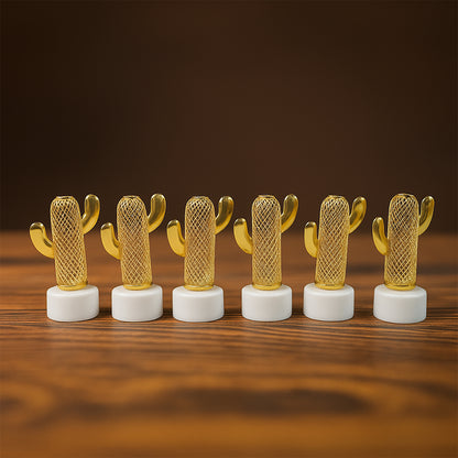 Set of 12 Decorative Cactus Shaped Flameless LED Candles – Quirky Flickering Glow