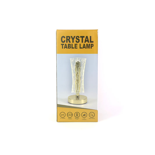 Luxury Tall Cylindrical Crystal LED Table Lamp with USB Charging – Elegant Bedside, Desk & Decorative Light