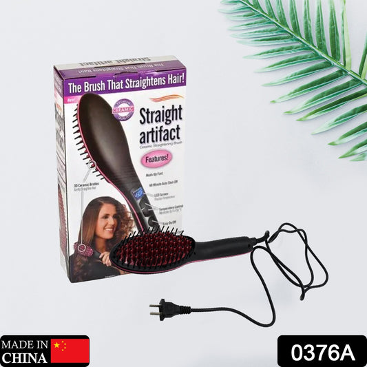 2-in-1 Ceramic Hair Straightener Brush with LCD & Temp Control – Simply Straight