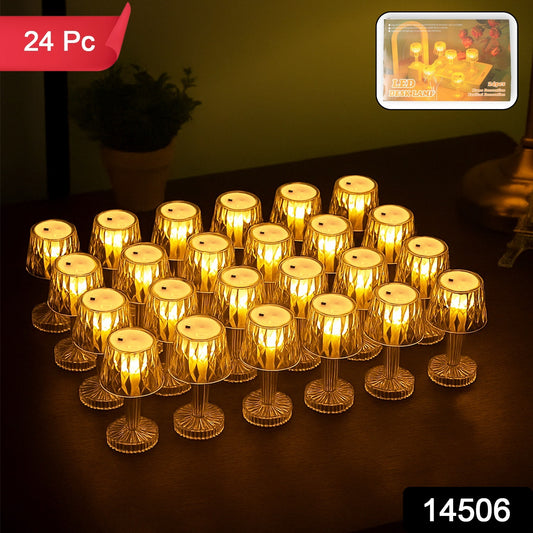 24 Pcs LED Mini Table Lamp Set – Battery Operated Crystal Effect Night Lights