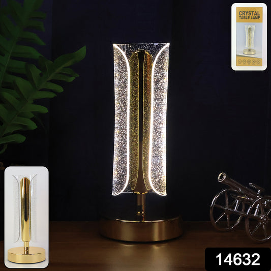 Luxury Tall Cylindrical Crystal LED Table Lamp with USB Charging – Elegant Bedside, Desk & Decorative Light