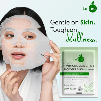 In’lief Hyaluronic Acid & Aloe Vera Hydrating Facial Sheet Mask – 1 Pc