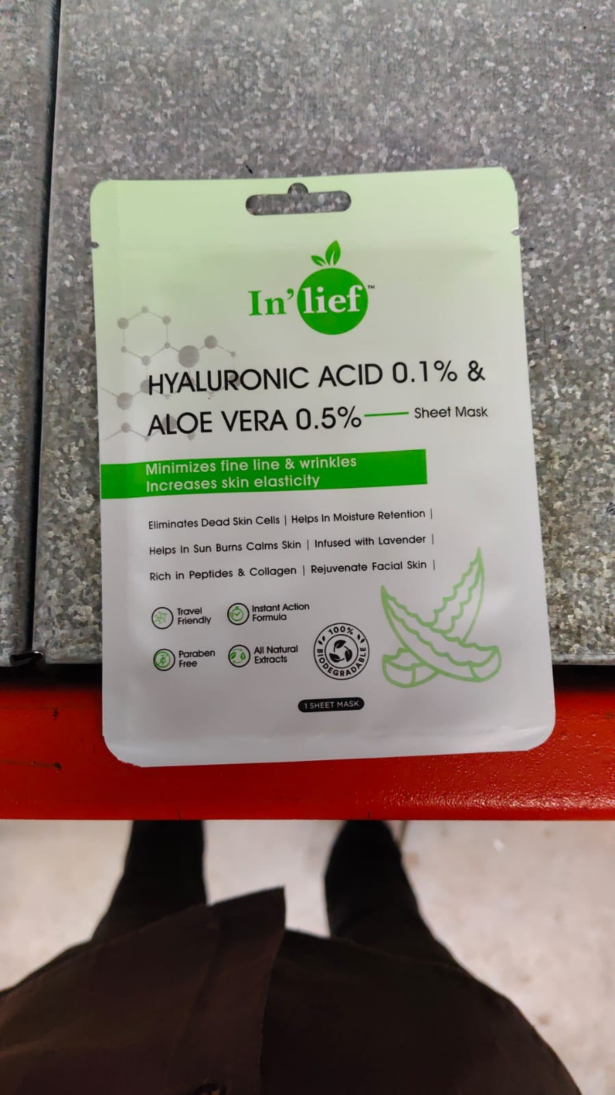 In’lief Hyaluronic Acid & Aloe Vera Hydrating Facial Sheet Mask – 1 Pc