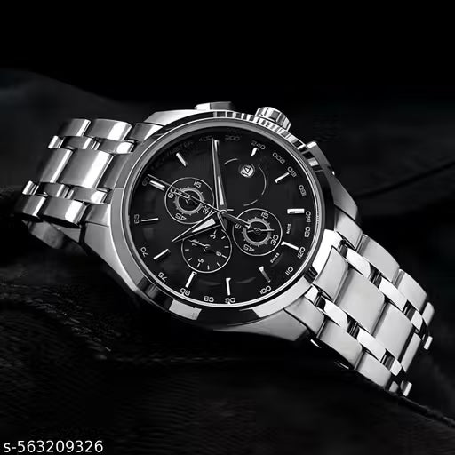 (5A) Trending Chronograph Analog Watch for Men – Stainless Steel Elegance with Date Function