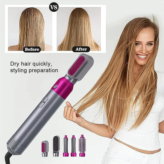 5 in 1 Hair Dryer Brush – Multifunctional Hot Air Styler (1000W)