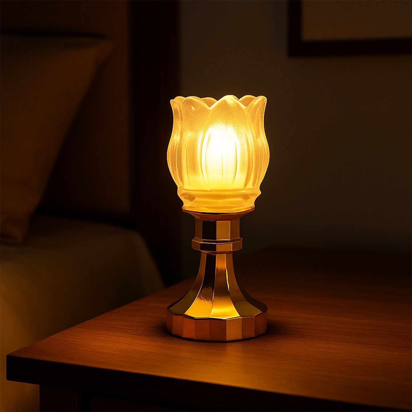Lotus Shaped LED Decorative Lamp – Battery Operated Flameless Light