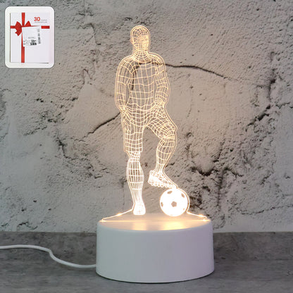 3D LED Night Lamp – Football Player Design, USB Powered