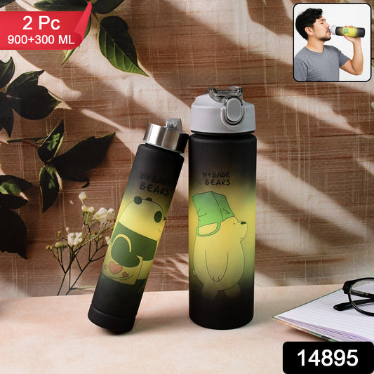 We Babe Bears 2-Pc Cartoon Water Bottle Set – 900ml & 300ml
