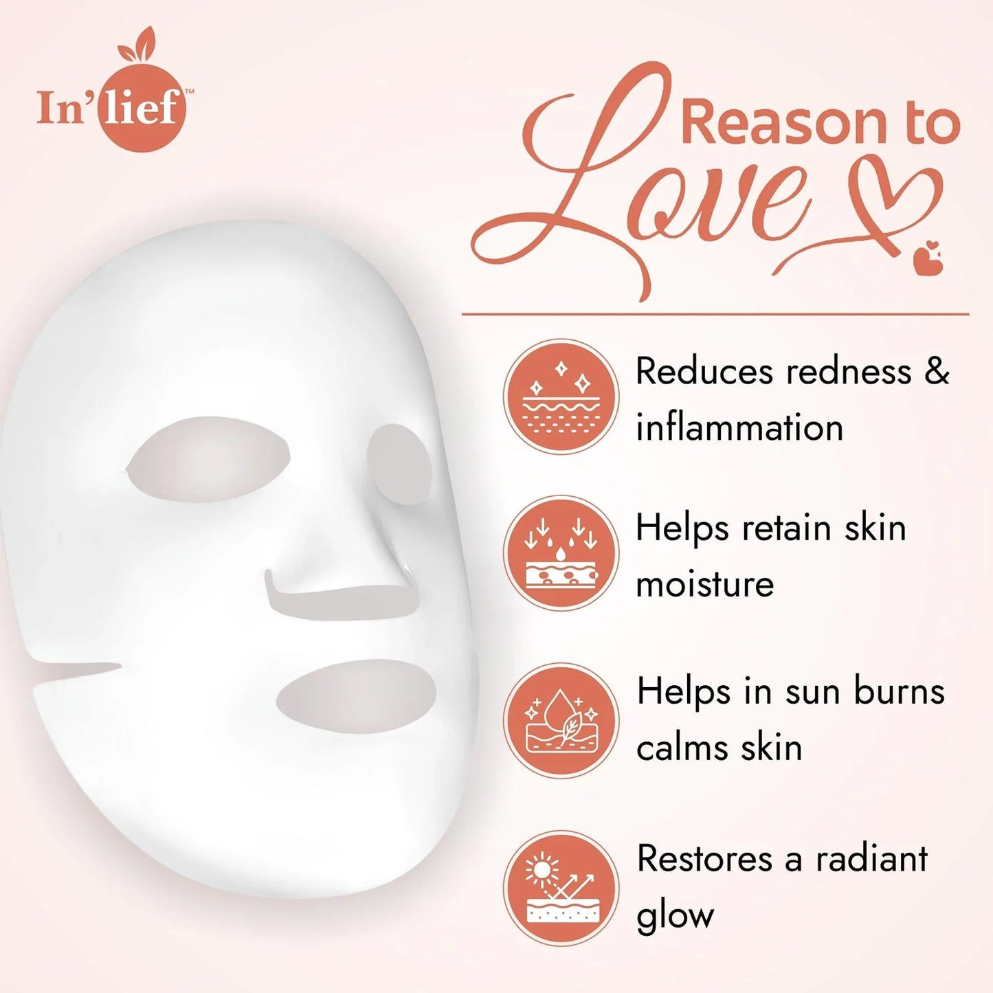 In’lief Niacinamide 1% Hydrating & Calming Facial Sheet Mask – With Pomegranate Extract (1 Pc)