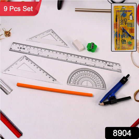 9-in-1 Stationery Set – Draft Rulers & Measuring Tools | School & Office Supplies