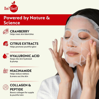 In’lief Vitamin C 0.5% Brightening & Hydrating Facial Sheet Mask – 1 Pc