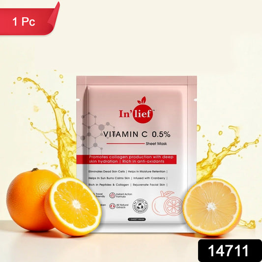 In’lief Vitamin C 0.5% Brightening & Hydrating Facial Sheet Mask – 1 Pc