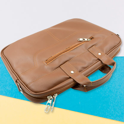 Multipurpose Faux Leather Laptop Bag – Messenger & Shoulder Bag for Men & Women