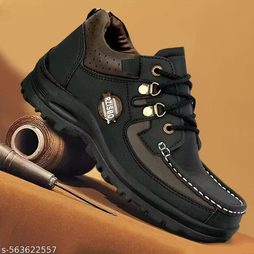 MB2 - Stylish Black Men’s Casual Colorblocked Shoes