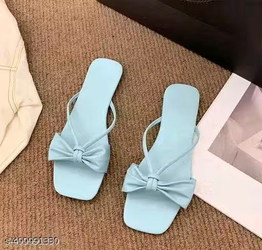 G14 - Trendy Black Sky Blue Dori Slippers for Women – Stylish & Comfortable