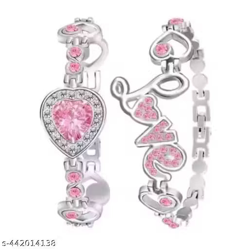 (7A) Diamond Dial Girls' Watch with Stylish Bracelet Combo – 3-in-1 Premium Set