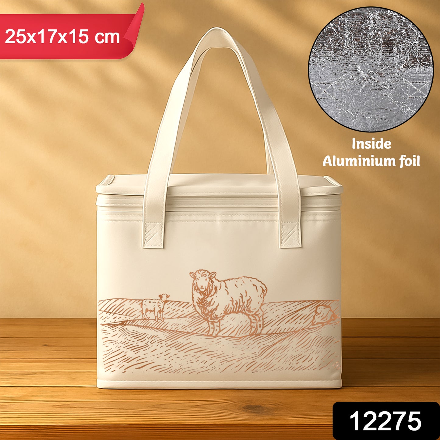 Insulated Thermal Lunch Bag – Reusable Cooler Tote with Aluminum Foil Lining