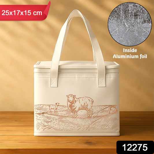 Insulated Thermal Lunch Bag – Reusable Cooler Tote with Aluminum Foil Lining