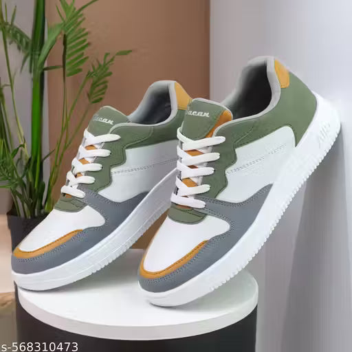 (3A) Bacan Trendy Multicolored Casual Sneakers for Men – Colorblocked Design with EVA Sole