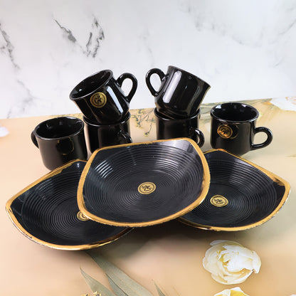 Sweet Buzz Ceramic Mug & Seashell Serving Bowl Set.