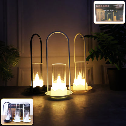 Set of 6 Big Wind Light Style Flameless LED Candles – Warm Glow Home Décor Lights