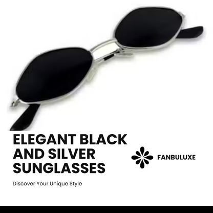 Diamond Cat-Eye Sunglasses – Silver Frame | SUNBEE Black Edition