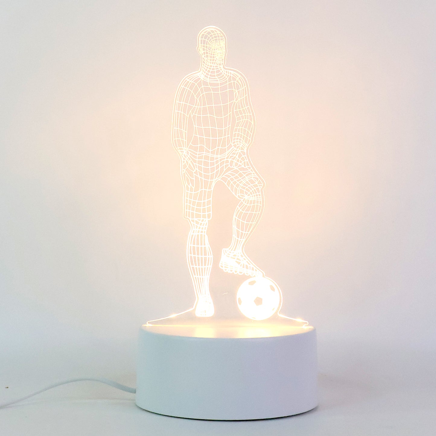 3D LED Night Lamp – Football Player Design, USB Powered