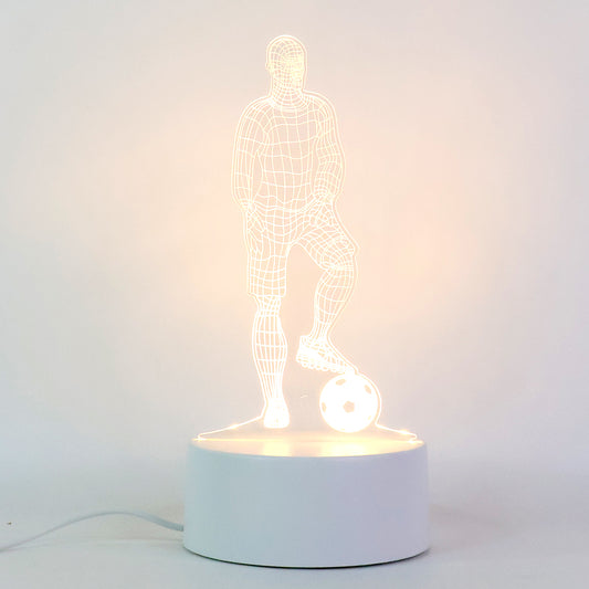 3D LED Night Lamp – Football Player Design, USB Powered
