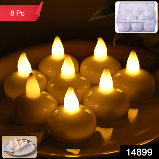 Round LED Flameless Tealight Candles – 8 Pcs Set